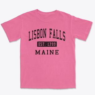 Lisbon Falls Maine Classic Established Premium Heavyweight T-shirt
