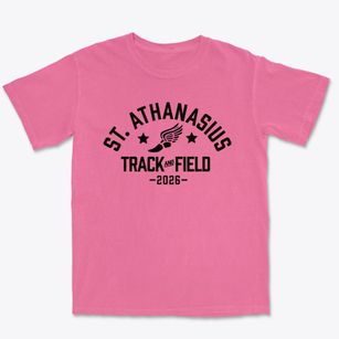 St. Athanasius Parish Track and Field Premium Heavyweight T-shirt