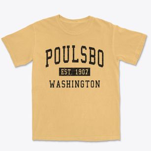 Poulsbo Washington Classic Established Premium Heavyweight T-shirt