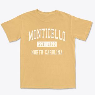 Monticello North Carolina Classic Established Premium Heavyweight T-shirt