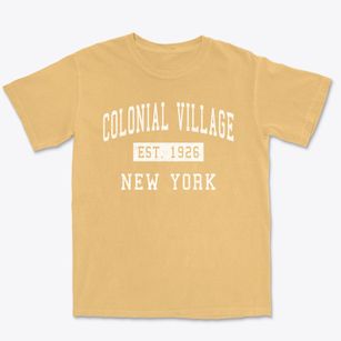 Colonial Village New York Classic Established Premium Heavyweight T-shirt