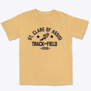 Saint Clare Of Assisi Elementary School Track and Field Premium Heavyweight T-shirt