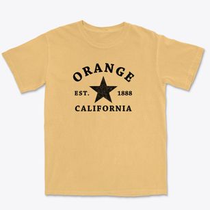 Orange California Star Premium Heavyweight T-shirt