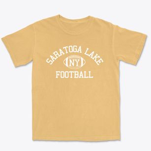 Saratoga Lake New York Football Premium Heavyweight T-shirt