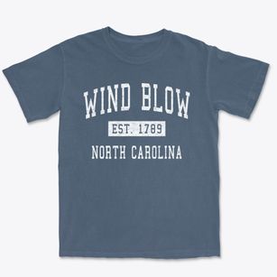 Wind Blow North Carolina Classic Established Premium Heavyweight T-shirt