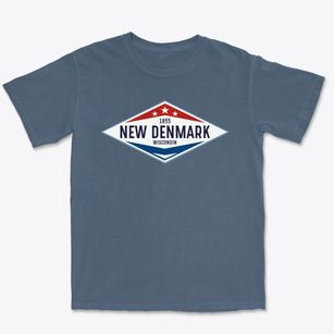 New Denmark Wisconsin Diamond Star Premium Heavyweight T-shirt