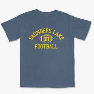 Saunders Lake Oregon Football Premium Heavyweight T-shirt