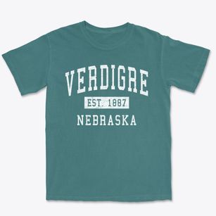 Verdigre Nebraska Classic Established Premium Heavyweight T-shirt