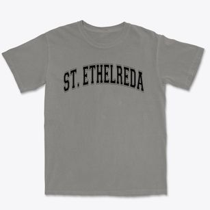 St Ethelreda Parish Varsity Arch Premium Heavyweight T-shirt