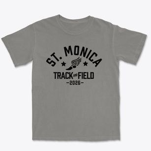 Saint Monica School Track and Field Premium Heavyweight T-shirt