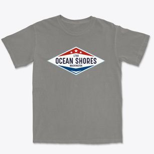 Ocean Shores Washington Diamond Star Premium Heavyweight T-shirt