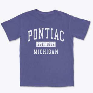 Pontiac Michigan Classic Established Premium Heavyweight T-shirt