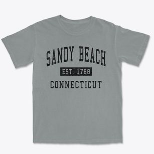 Sandy Beach Connecticut Classic Established Premium Heavyweight T-shirt