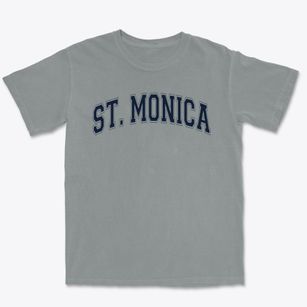 Saint Monica Catholic School Varsity Arch Premium Heavyweight T-shirt