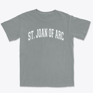 Saint Joan Of Arc School Varsity Arch Premium Heavyweight T-shirt