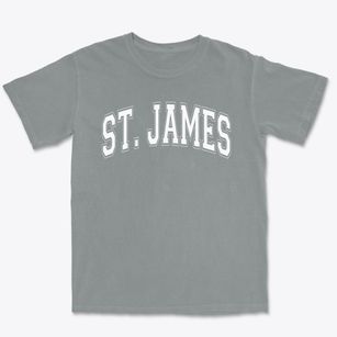 Immanuel Saint James Lutheran School Varsity Arch Premium Heavyweight T-shirt
