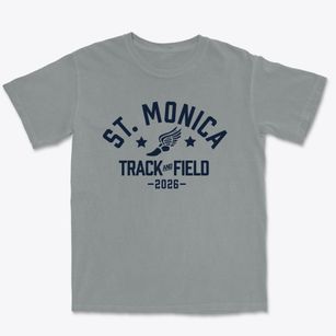 Saint Monica School Track and Field Premium Heavyweight T-shirt