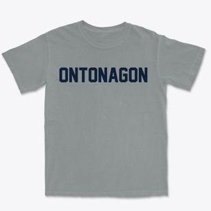 Ontonagon Michigan Classic Block Premium Heavyweight T-shirt