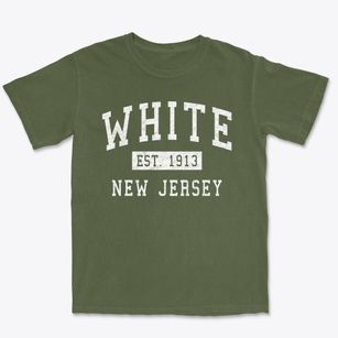 White New Jersey Classic Established Premium Heavyweight T-shirt