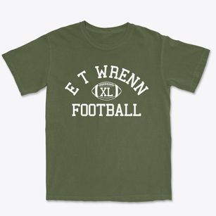 E T Wrenn Junior High School Classic Football Premium Heavyweight T-shirt