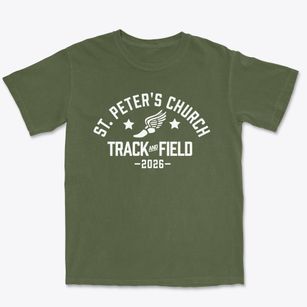 St Peter's Church Track and Field Premium Heavyweight T-shirt