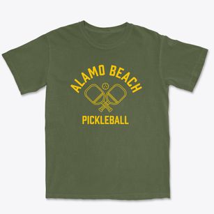 Alamo Beach Texas Pickleball Premium Heavyweight T-shirt