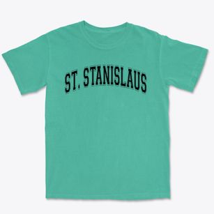 Saint Stanislaus School Varsity Arch Premium Heavyweight T-shirt