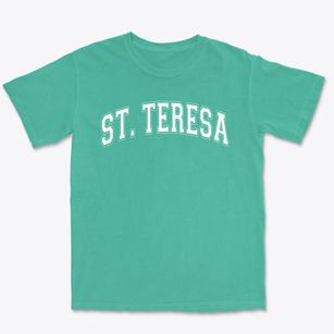 St Teresa Of The Infant Jesus Parish Varsity Arch Premium Heavyweight T-shirt