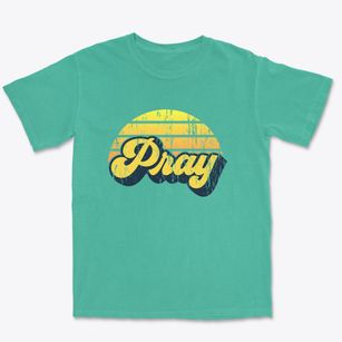 Pray Montana Sublime Sunset Premium Heavyweight T-shirt