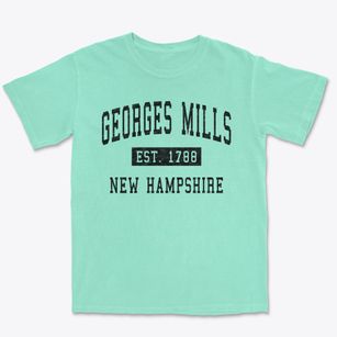 Georges Mills New Hampshire Classic Established Premium Heavyweight T-shirt