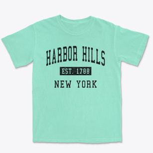 Harbor Hills New York Classic Established Premium Heavyweight T-shirt