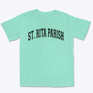 St Rita Parish Varsity Arch Premium Heavyweight T-shirt