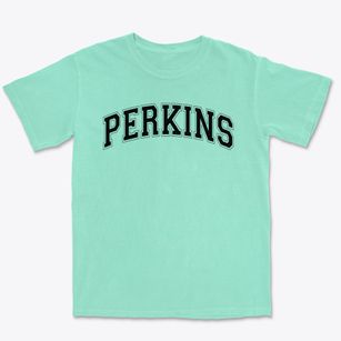 Perkins Elementary School Varsity Arch Premium Heavyweight T-shirt