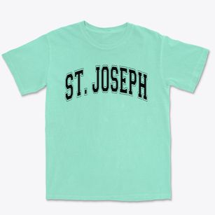 Saint Joseph The Worker Preschool Varsity Arch Premium Heavyweight T-shirt