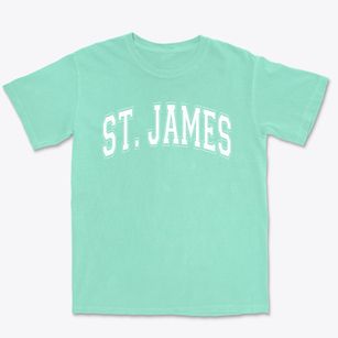 Saint James Lutheran School Varsity Arch Premium Heavyweight T-shirt