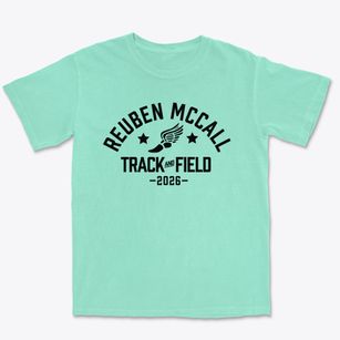 Reuben Mccall Junior High School Track and Field Premium Heavyweight T-shirt