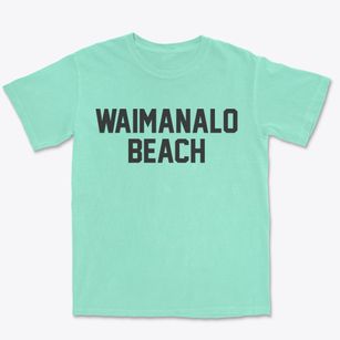 Waimanalo Beach Hawaii Classic Block Premium Heavyweight T-shirt