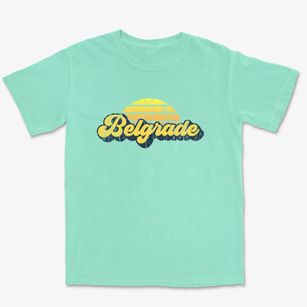 Belgrade Maine Sublime Sunset Premium Heavyweight T-shirt