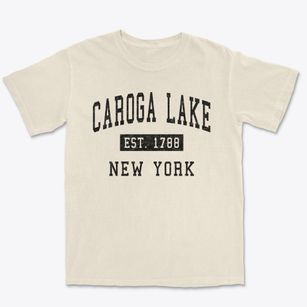 Caroga Lake New York Classic Established Premium Heavyweight T-shirt