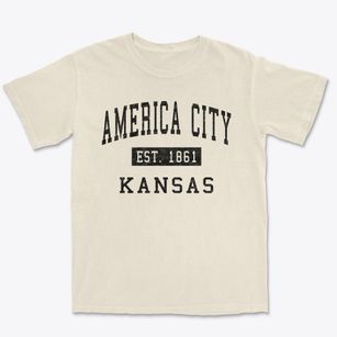 America City Kansas Classic Established Premium Heavyweight T-shirt