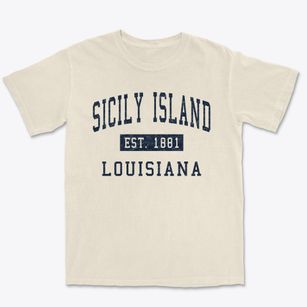 Sicily Island Louisiana Classic Established Premium Heavyweight T-shirt
