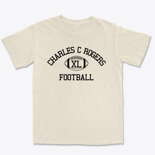 Charles C Rogers Military School Classic Football Premium Heavyweight T-shirt