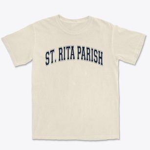 St Rita Parish Varsity Arch Premium Heavyweight T-shirt