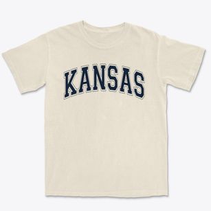 Kansas School Varsity Arch Premium Heavyweight T-shirt