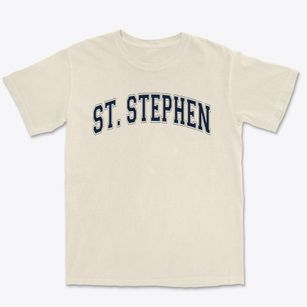 Saint Stephen Martyr School Varsity Arch Premium Heavyweight T-shirt