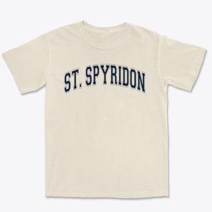 Saint Spyridon Greek Parochial School Varsity Arch Premium Heavyweight T-shirt