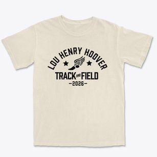 Lou Henry Hoover Elementary School Track and Field Premium Heavyweight T-shirt