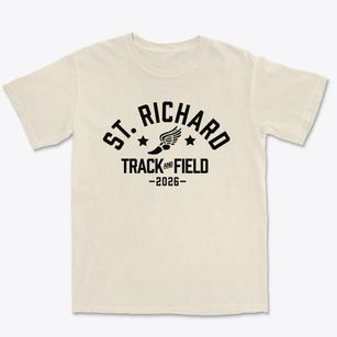 St Richard Of Chichester Parish Track and Field Premium Heavyweight T-shirt