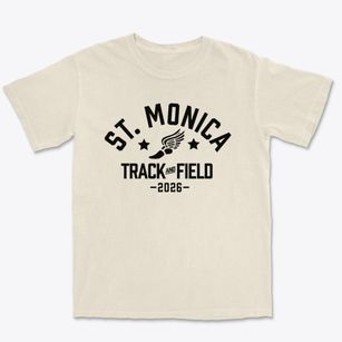 Saint Monica School Track and Field Premium Heavyweight T-shirt