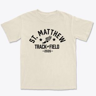 Saint Matthew Lutheran School Track and Field Premium Heavyweight T-shirt